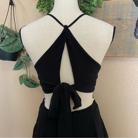 NWOT Lulus Tier and Now Black Tie-Back Tiered Maxi Dress M - Picture 6 of 12